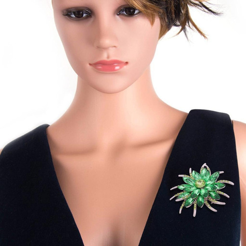 2 Broches De Flores Moda Mujer Rhinestone Broches De Boda