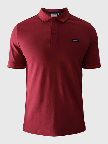 Polo Stretch Multi Tipping Rojo Calvin Klein