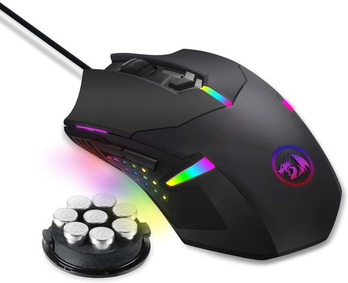 Mouse Gamer Redragon M601 Rgb 7200dpi Peso Ajustable 7 Boton