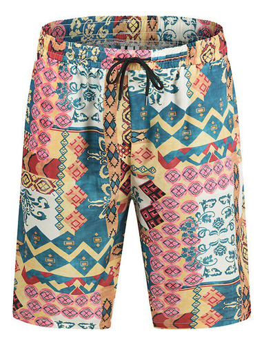 Pantalón Estampado Multicolor Hombre, Pantalón Corto, Verano