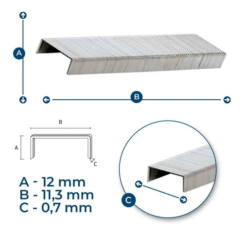 Grampos 12 Mm Para Grampeadores Tipo 53 1000 Peças