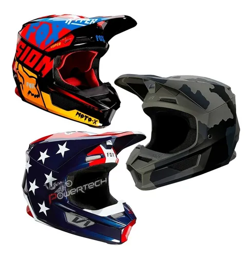 Casco Motocross Fox V1 Visera Imantada Iman Mvrs Enduro Atv