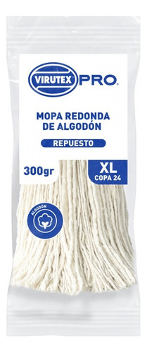 Mopa Redonda De Algodón 300gr Xl Virutex | Comaac Spa Color Blanco