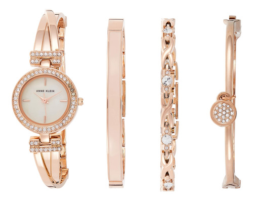 Conjunto Pulsera Y Reloj Anne Klein Set Premium Con Cristale