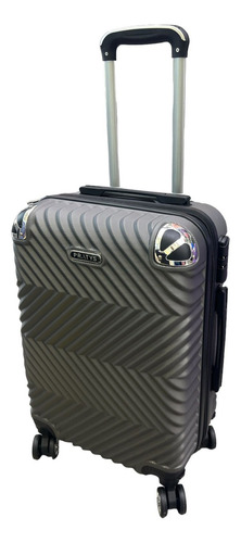 Valija Carry On Chica Ideal Cabina De Avion De Mano +espacio Color Gris Oscuro Rallada