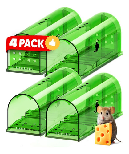 Pack X4 Trampa Para Ratas Ratones Con Liberación Sin Dolor