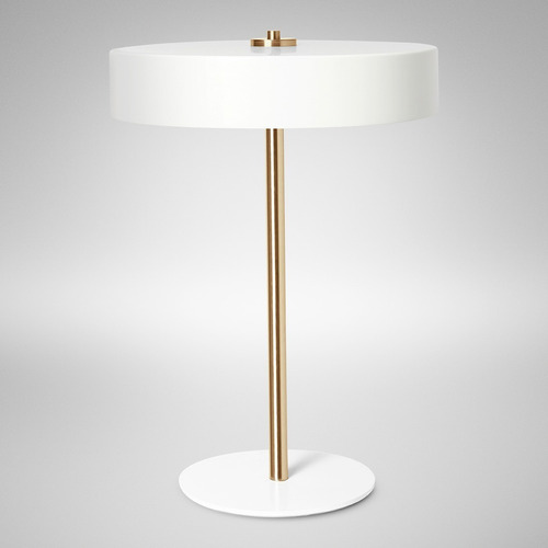 Imagen 4 de 4 de Lampara Mesa Escritorio Bronce Blanco Acopla Clara Blanc