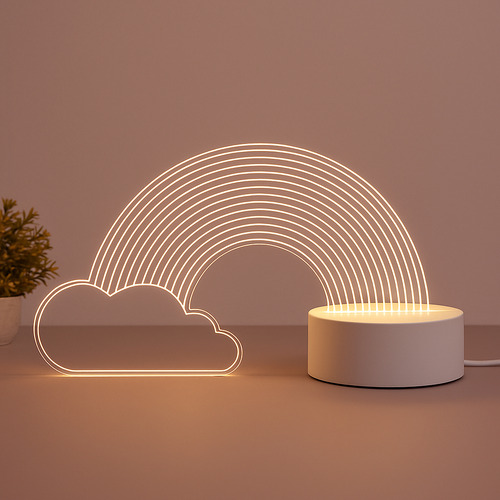 Luminária Poplumos Decoração De Quarto Arco Iris 19cm Led