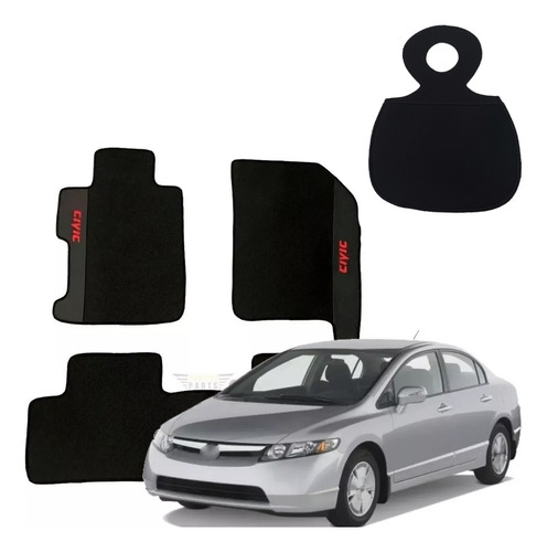 Kit Tapetes Internos + Lixeira New Civic G9 2007 A 2012 