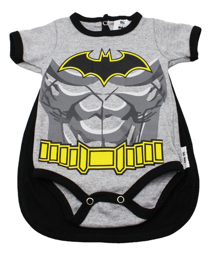 Ropa Bebe Pañaleros Batman Músculos Capa Original Disfraz Gris Claro 3 Meses Batman