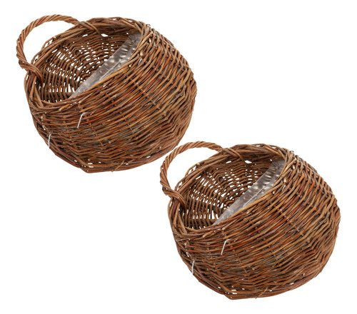 Cesta De Flores De Ratán Para Colgar En La Pared Con Decorac