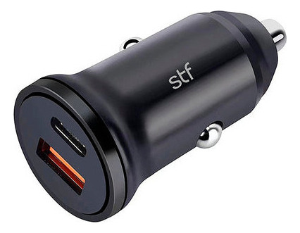 Cargador Auto Stf 2 Salida Carga Ultra Rápida Color Negro