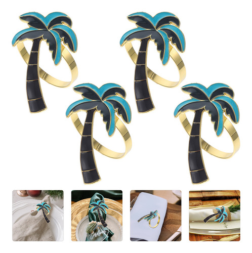 Servilletero Vintage Con Decoración Hawaiana, 4 Unidades