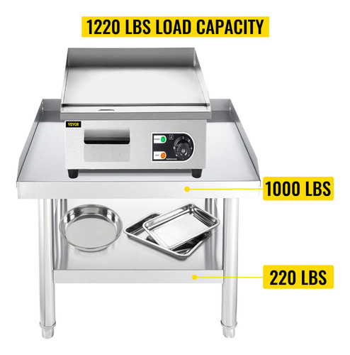 Vevor Mesa De Trabajo Cocina Acero Inoxidable 24x28x24 PuLG