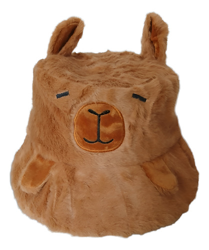 Sombrero Piluso Peluche Pelo Corderito Abrigo Capibara Marrón Unico Geométrico