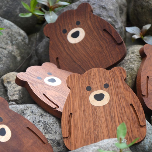 Posavasos De Oso Hechos A Mano Con Múltiples Incrustaciones