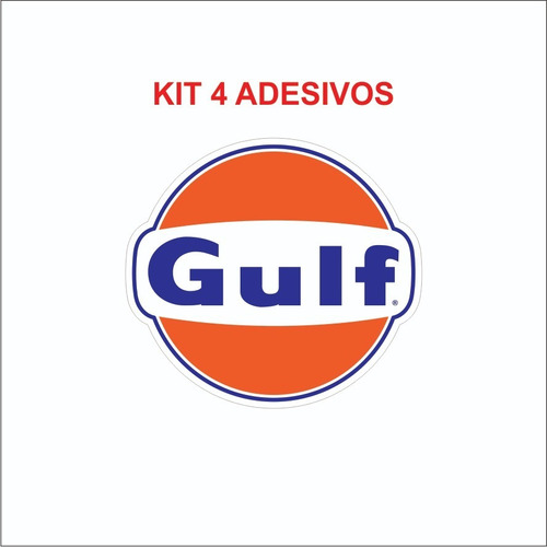 Kit 4 Adesivos Logo Gulf Para Carro C/ 25cm E 42cm Cor colorido