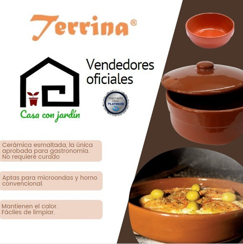Set X 6 Cazuelas De Barro Esmaltadas De 10 Cm