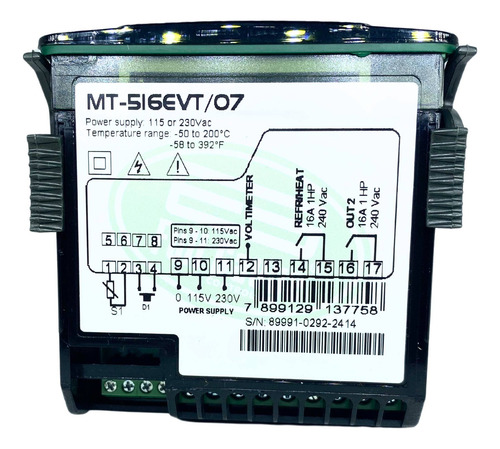 Controlador Temperatura Timer Refrigerador Mt-516evt / 07 115/230v