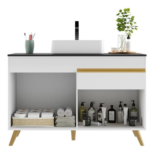 Gabinete Banheiro 2pt 1gv Retrô 120cm Multimóveis Fg5025 Bco