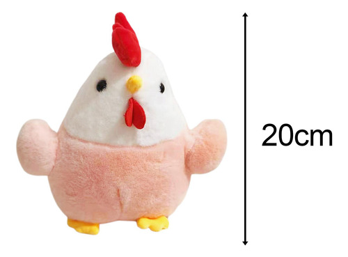 Brinquedo De Pelúcia Bonito Galo Desenho Rosa 20cm Rosa