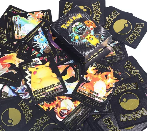 Versão 2022, 55 cartas Pokemon Pretas, em PVC, cartas Pok