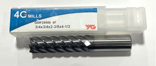 Yg 3/4  Carbide End Mill 6 Flute Y-coating 45° Helix Hi Ssf