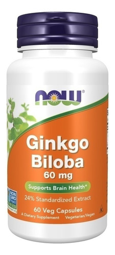 Ginkgo Biloba, 60mg 60caps, Now,