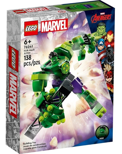 Lego Marvel 76241 Armadura Robótica De Hulk 138 Piezas