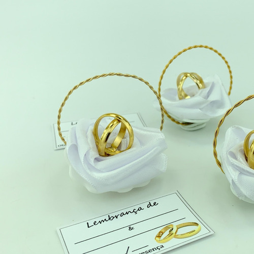 Kit Lembrancinha Casamento Cestinha Aliancinhas Branco 70 Un