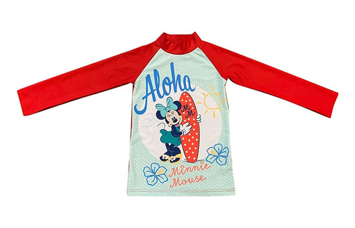 Remera Uv Malla Infantil Minnie Manga Larga Varios Talles