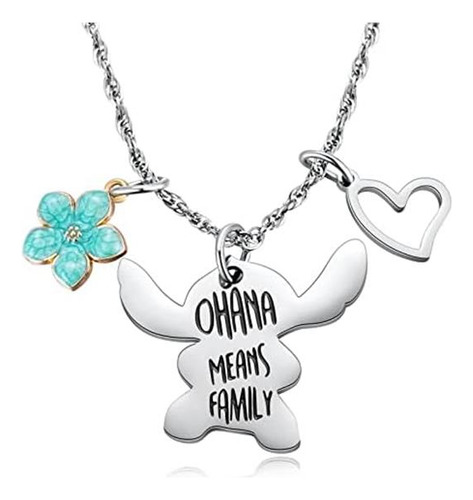 Colar De Ponto Ohana E Cartão De Mensagem Para Sobrinha,