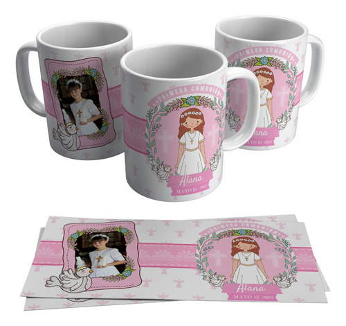 24 Tazas Personalizadas Primera Comunión Niña Niño