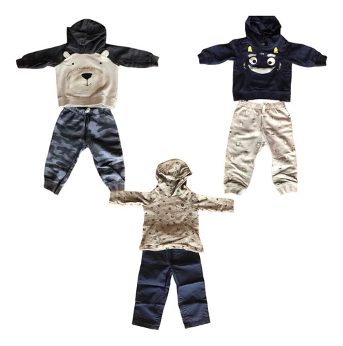 Kits Carter´s: Conjunto Buzo + Pantalón X 3 - 12 Meses