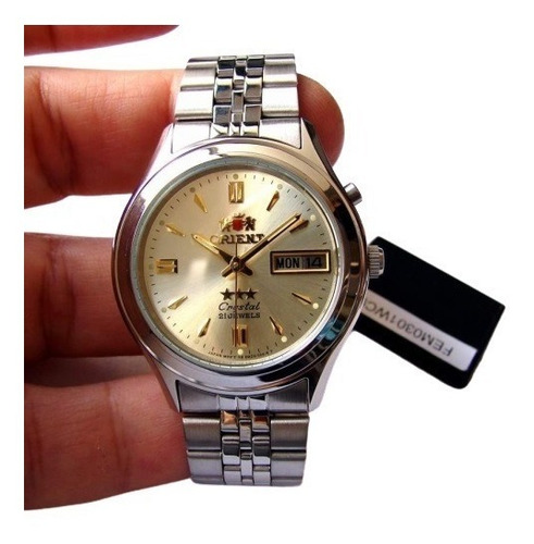 Relógio Orient Masculino Automático Aço Médio Femo301wc9