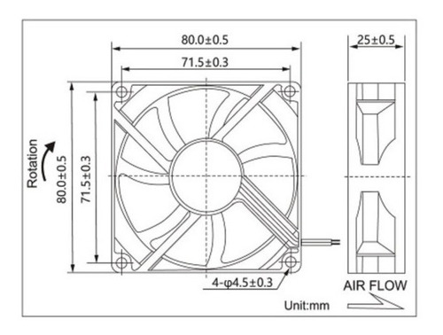Turbina Cooler Fan Bosser Dc 12v 3 Pulgadas 80x25 Mm Buje