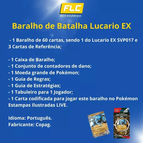 Jogo De Cartas - Pokemon - Batalha - Deck Lucario - Copag