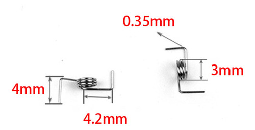 2 X 10 Uds. Clips De Resorte De Muelles De Torsión De 3 Mm.
