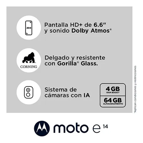 Motorola E14 Gris 64gb Ram Gris Claro