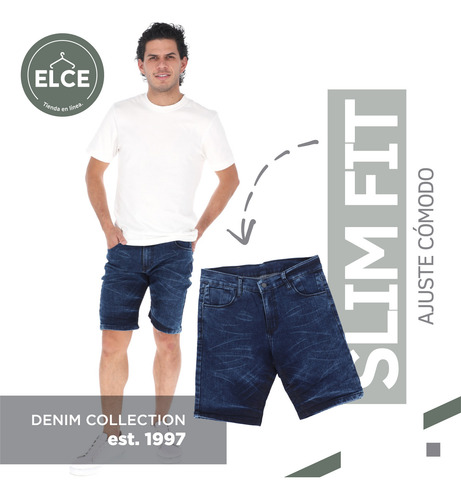 Paquete De 3 Bermudas Para Hombre De Mezclilla Slim Moda