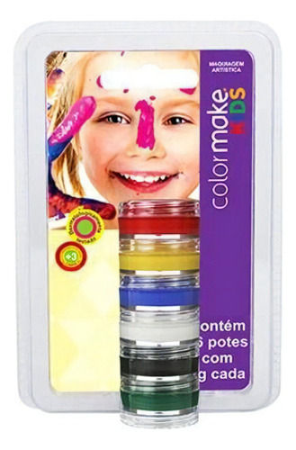 Tinta Cremosa Facial Kids Com 6 Cores - 0009 - Colormake