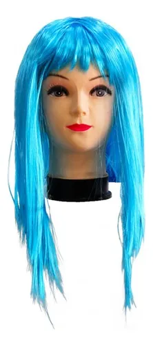 Peluca Larga Lisa Flequillo X4 Unidades