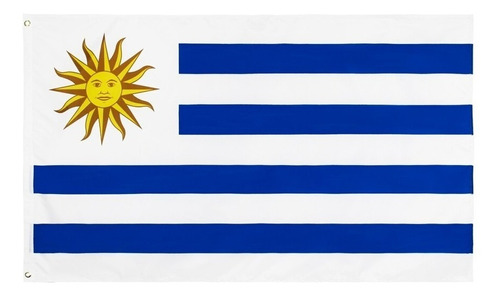 Bandeira Do Uruguai Oficial 1,50x0,90m C/ Anilhas P/ Mastro