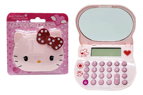 Calculadora Hello Kitty Electrónica 8 Dígitos + Espejo Anime