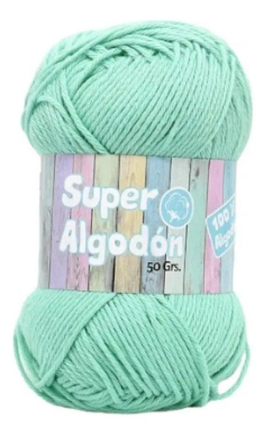 Súper Algodón 50gr Petunia Color Verde Pastel 3021