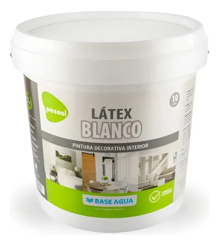 Passol Aplauso Pintura Látex Blanca 10 Litros Acabado Mate Gran Rendimiento Cobertura Uniforme Para Paredes Y Cielos En Interiores