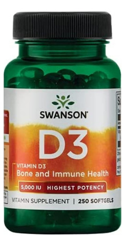 Vitamina D3 Swanson 5.000ui/ 250 Softgels.-