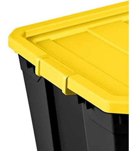 Organizador Caja Resistente, Mxoxx-004, 4 Pzas, 45 Lt, 51x38 Color Negro/Amarillo BoxIt