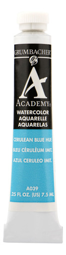 Pintura Acuarela Grumbacher Academy 0.25 Oz Tono Azul Cerúle