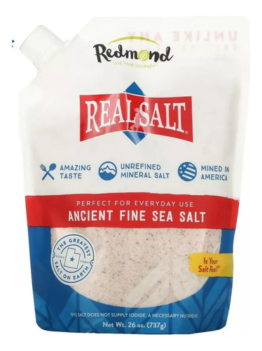 Sal Integral Cristais Finos Real Salt 737g Redmond Importado